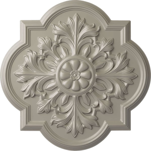 Ekena Millwork Bonetti Ceiling Medallion (Fits Canopies up to 5 1/8"), Hand-Painted Pearl White, 20"OD x 1 3/4"P CM20BOPWS - main